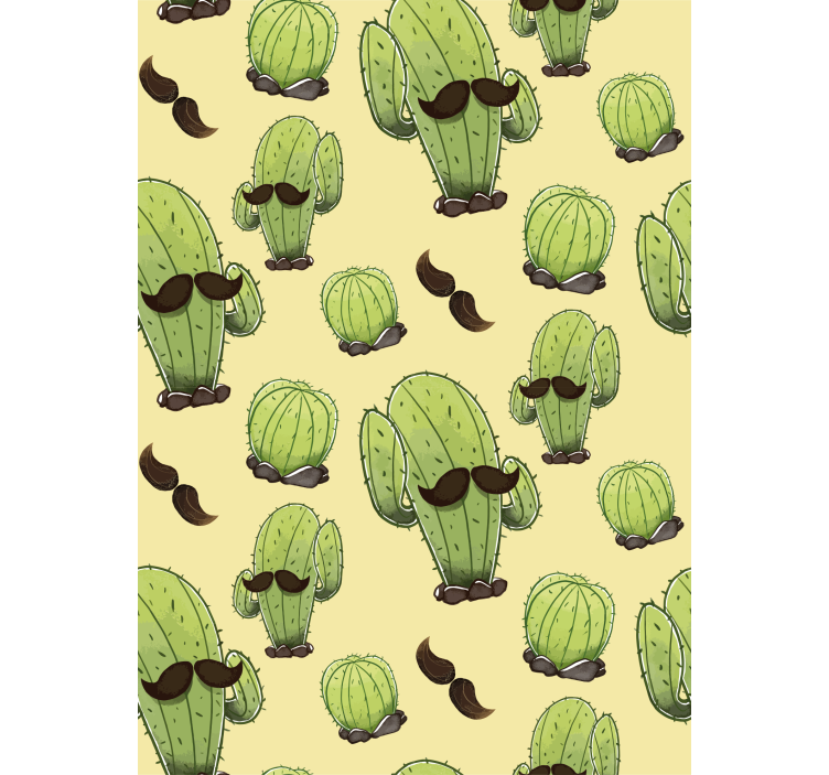 cactus with moustache Living room blind - TenStickers