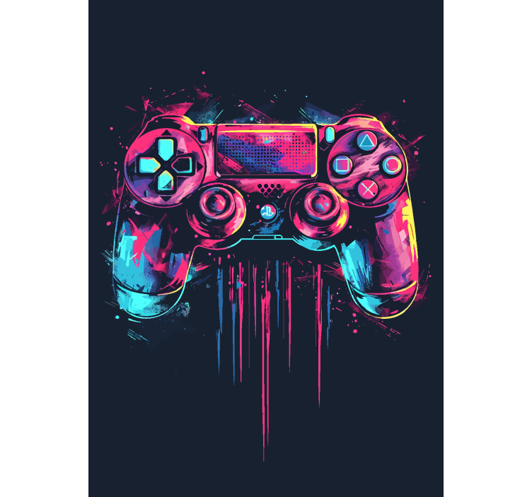 Blue and pink control geek blind - TenStickers