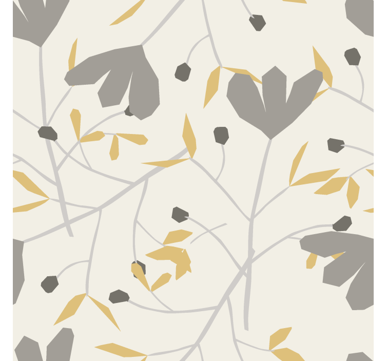 Gray and yellow flowers scandinavian blind - TenStickers