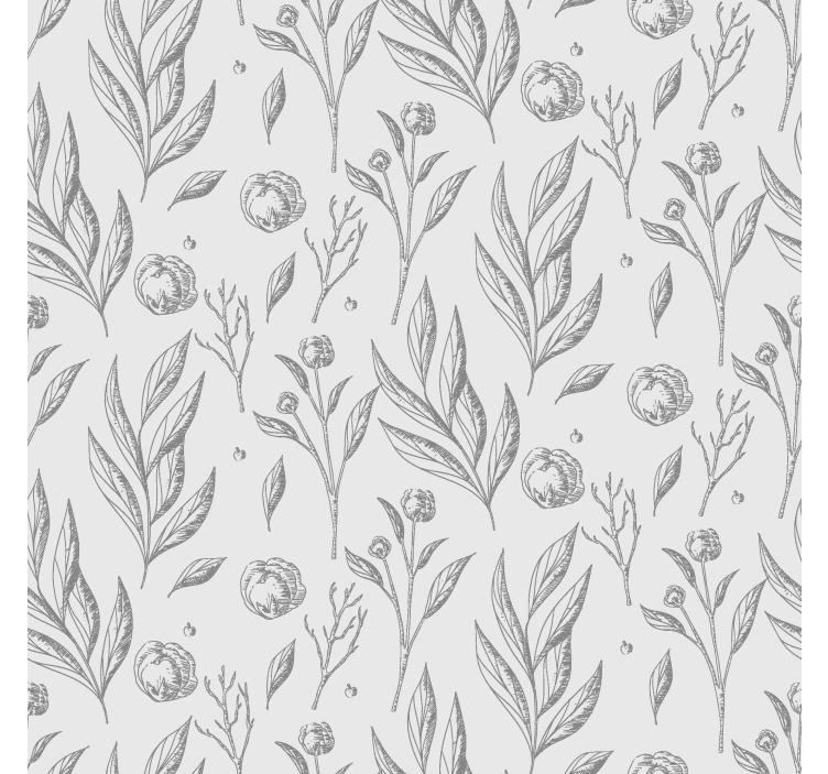Gray floral pattern scandinavian blind - TenStickers