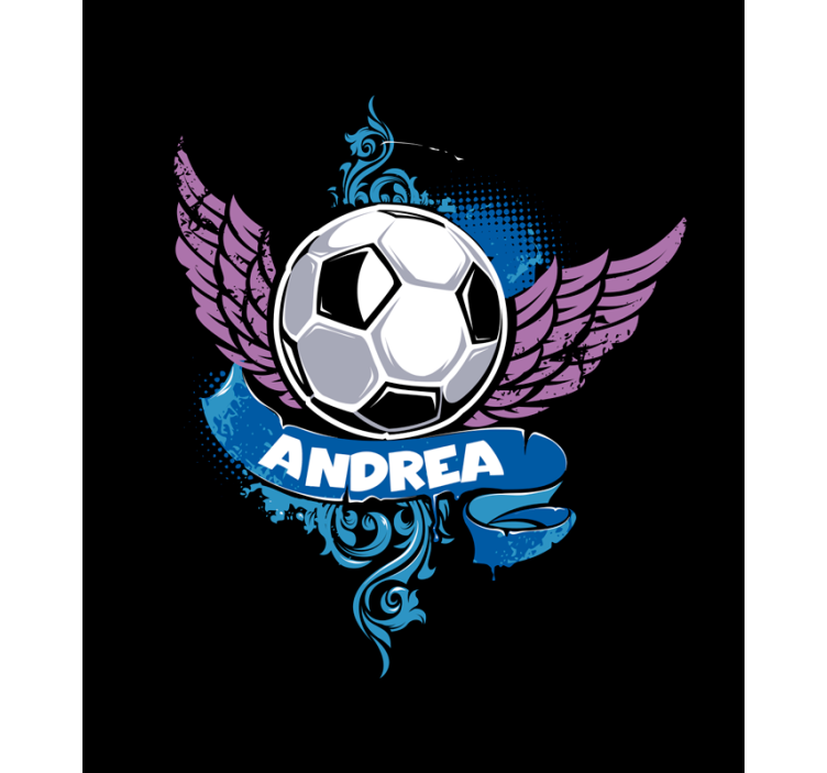 Flying ball with name football roller blind - TenStickers