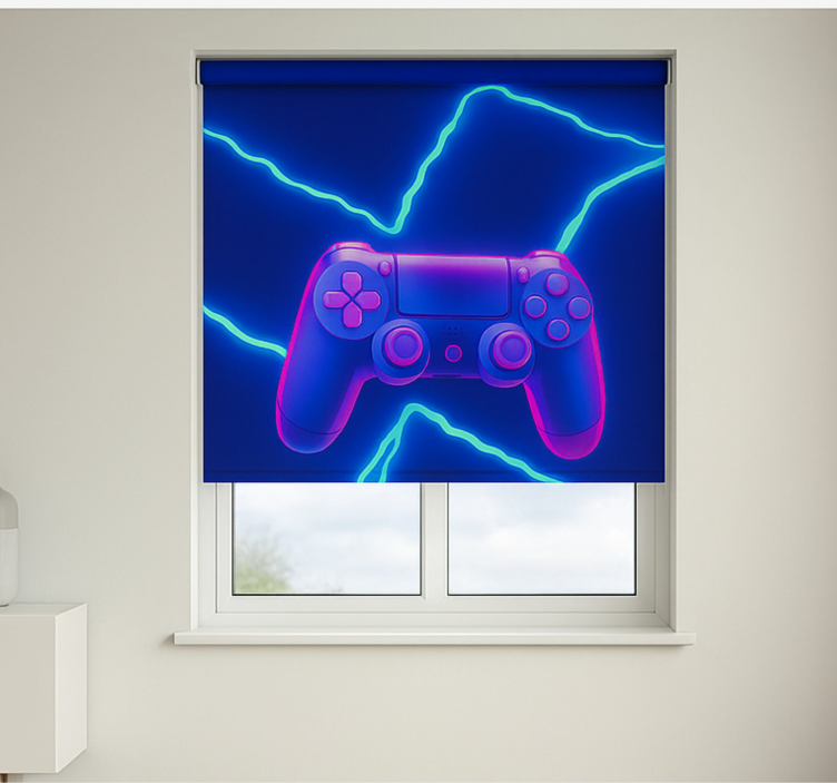3D Neon X controller geek roller blind - TenStickers