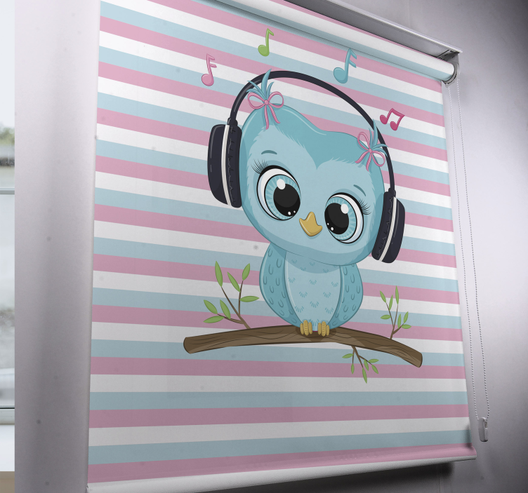 Musical Owl Illustration animal blind - TenStickers