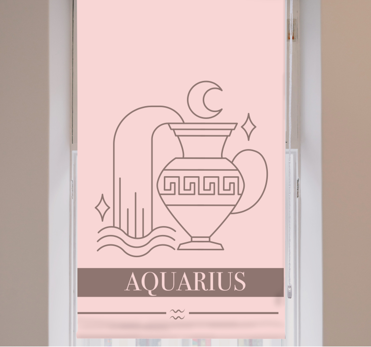 Aquarius zodiac symbol text roller blind - TenStickers