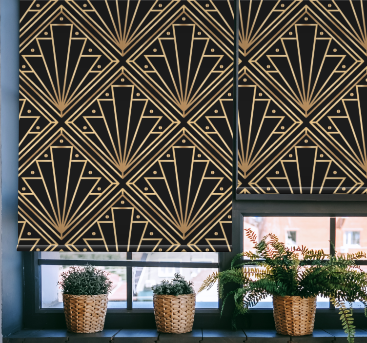 "Art Deco" golden shapes Elegant blind - TenStickers