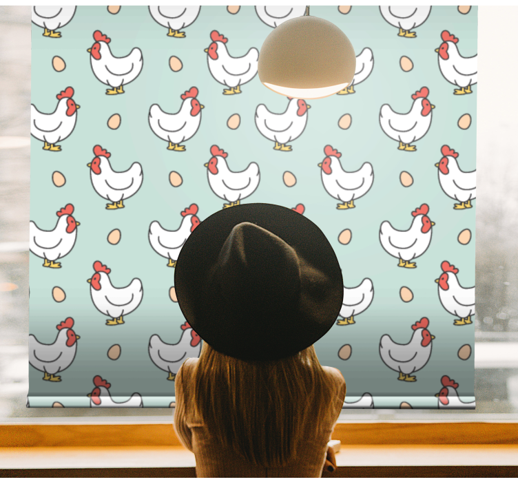 White chickens and eggs animal blind - TenStickers