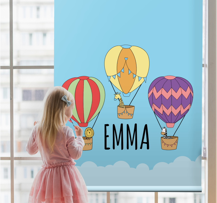 Balloon adventure with name childrens blind - TenStickers