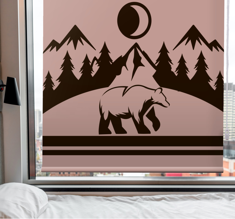 Bear and Mountains animal blind - TenStickers