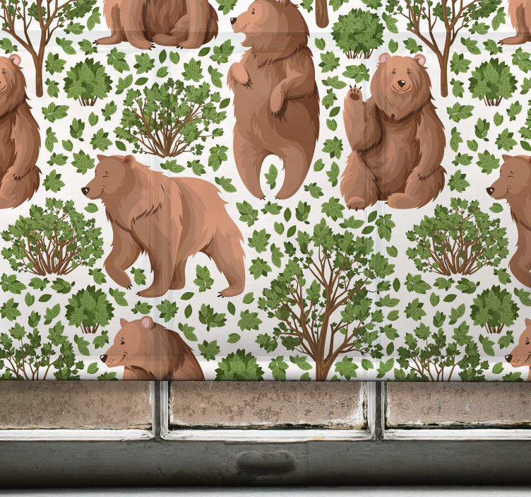 Bear Forest Pattern animal blind - TenStickers