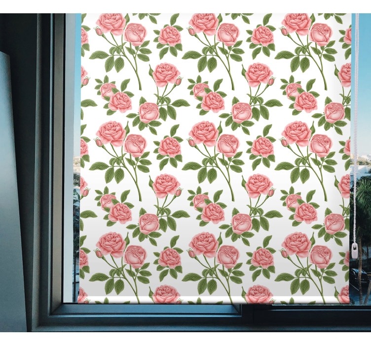 Beautiful Roses Pattern flowers and plant blind - TenStickers