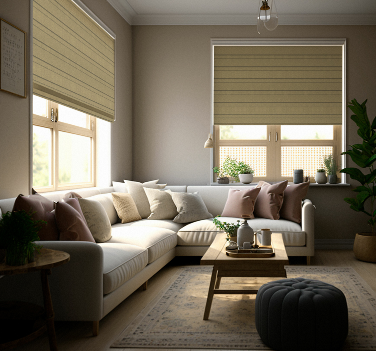 Beige stripes Living room blind - TenStickers