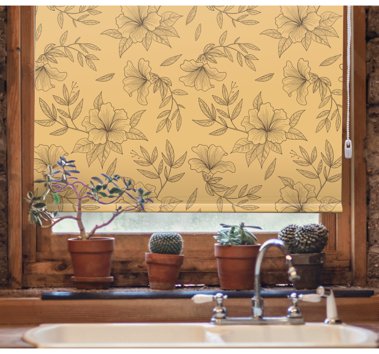 Beige stylised patterns flower blind - TenStickers