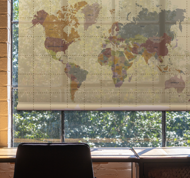 Beige vintage World map blind - TenStickers