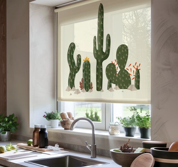Big plants cactus roller blind - TenStickers