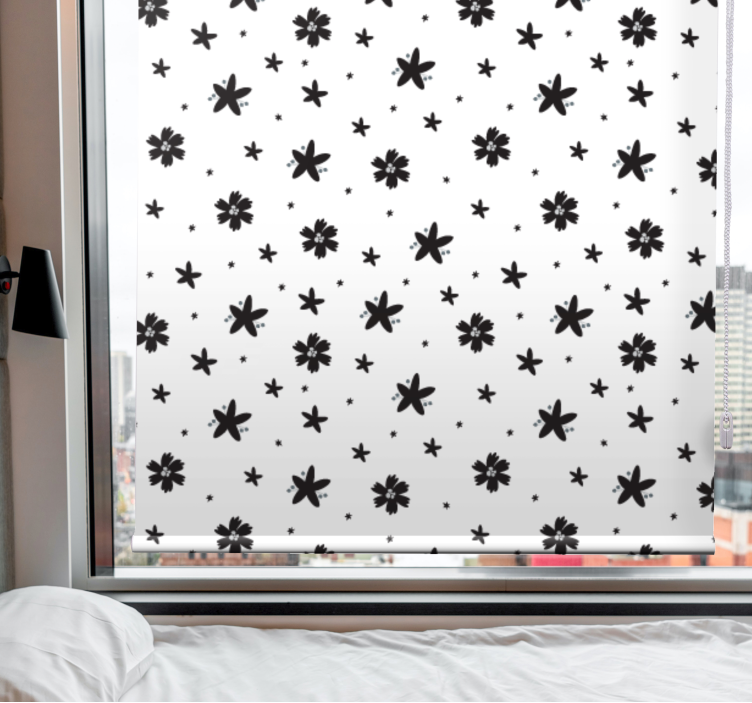 Black and White Design flower blind - TenStickers