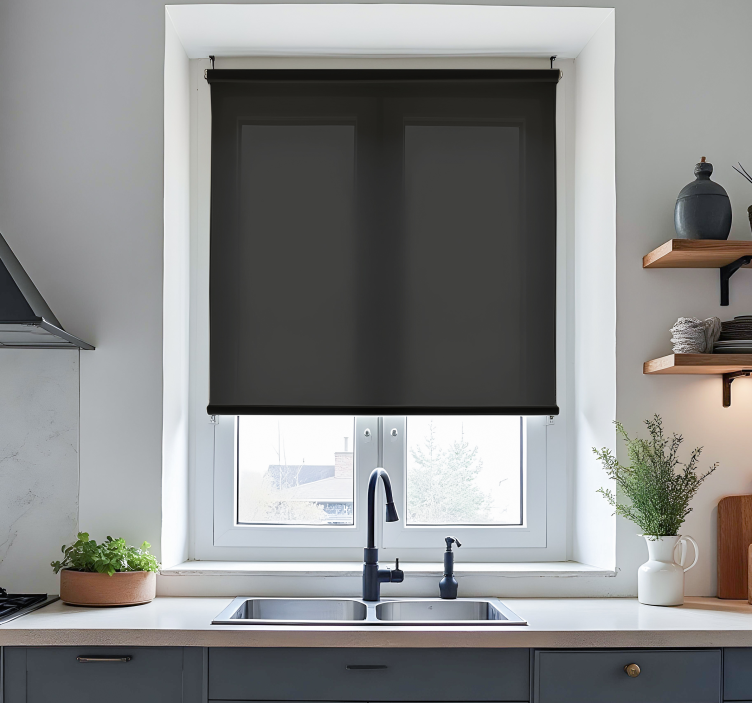 Black monocolor kitchen blind - TenStickers