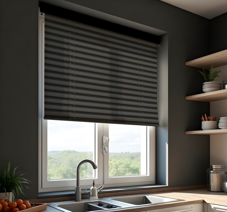 Black shade with openings kitchen blind - TenStickers