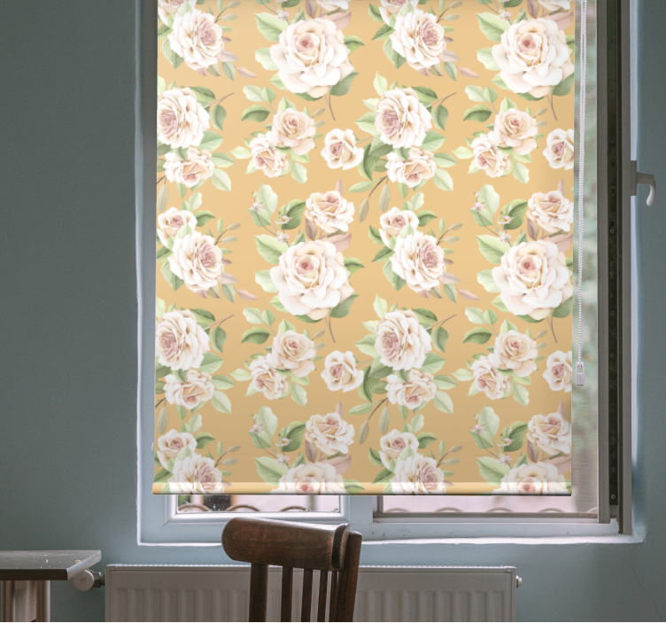 Blooming rose pattern flowers and plant blind - TenStickers