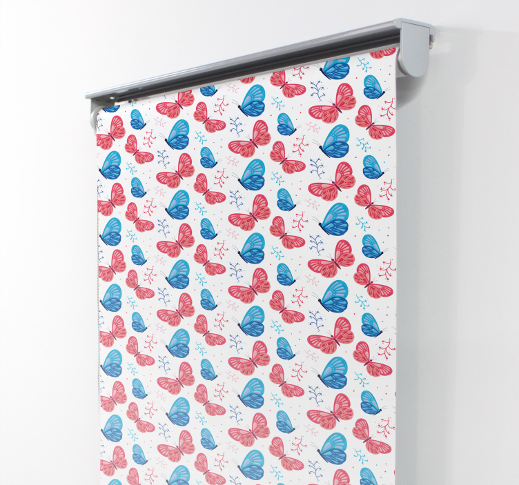 Blue and Red Colours butterfly blind - TenStickers