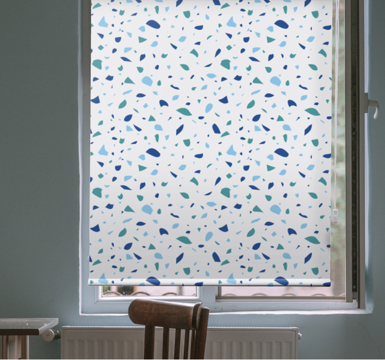 Blue terrazzo effect texture and pattern blind - TenStickers