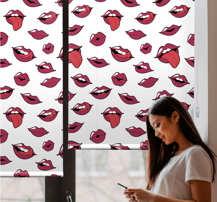 Bold Lip Patterns funky roller blind - TenStickers