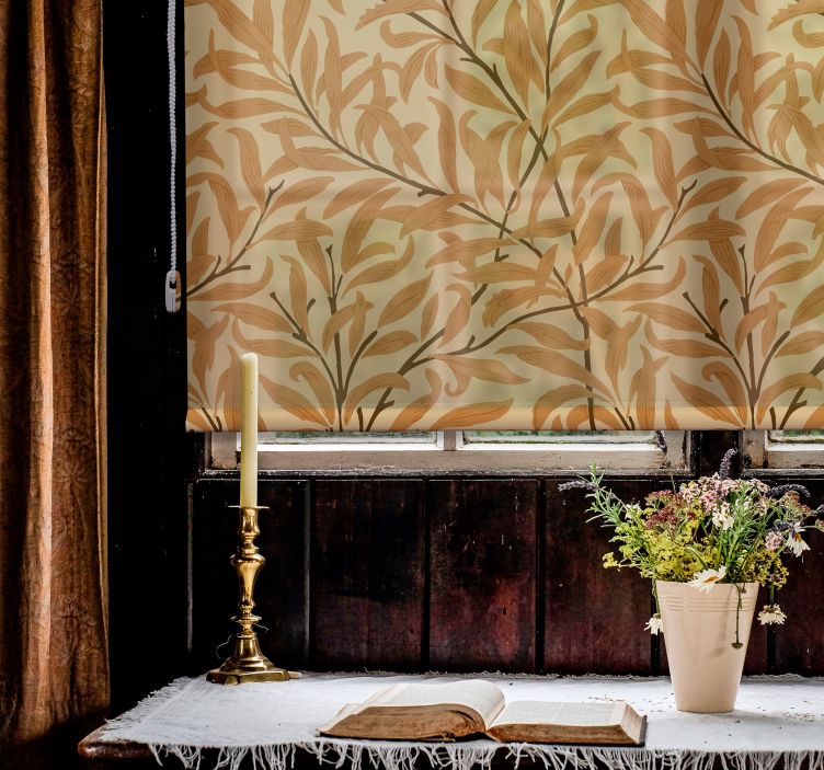 Botanical Leaf Print flower blind - TenStickers