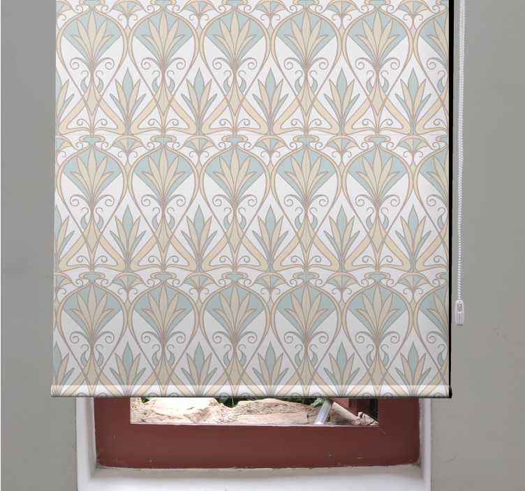 Botanical retro floral pattern roller blind - TenStickers