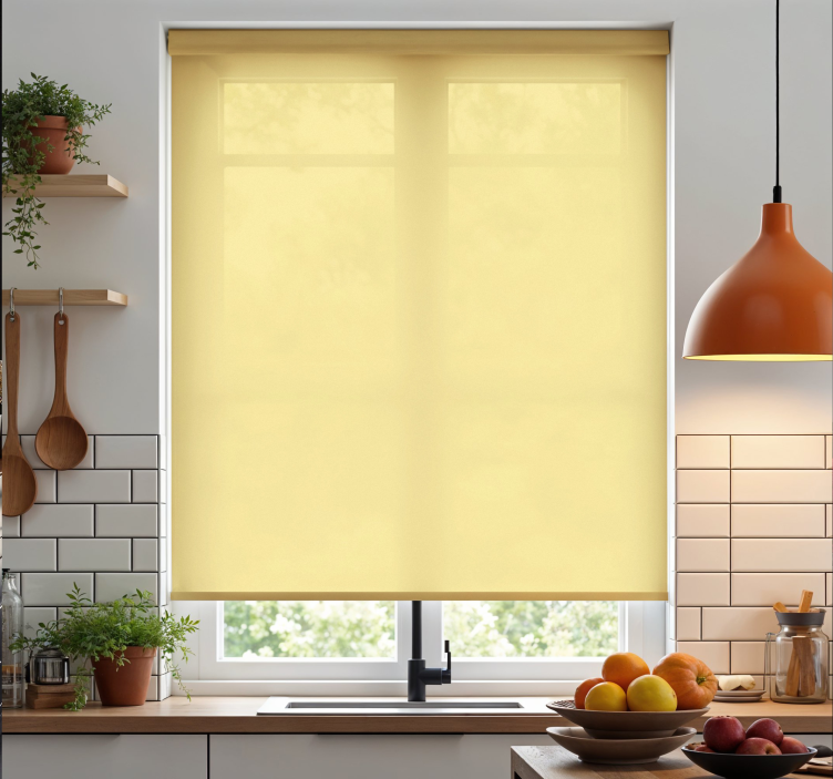 Butter yellow kitchen blind - TenStickers