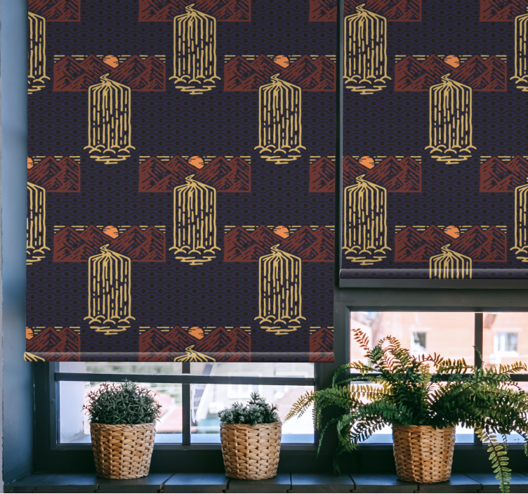 Sunset with waterfalls more vintage roller blind - TenStickers