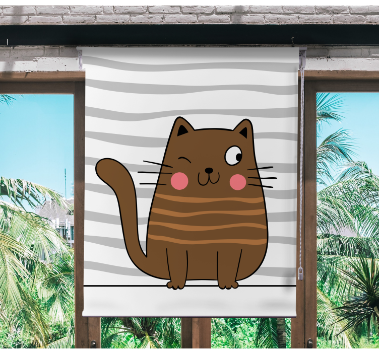 Charming Cartoon Cat animal blind - TenStickers