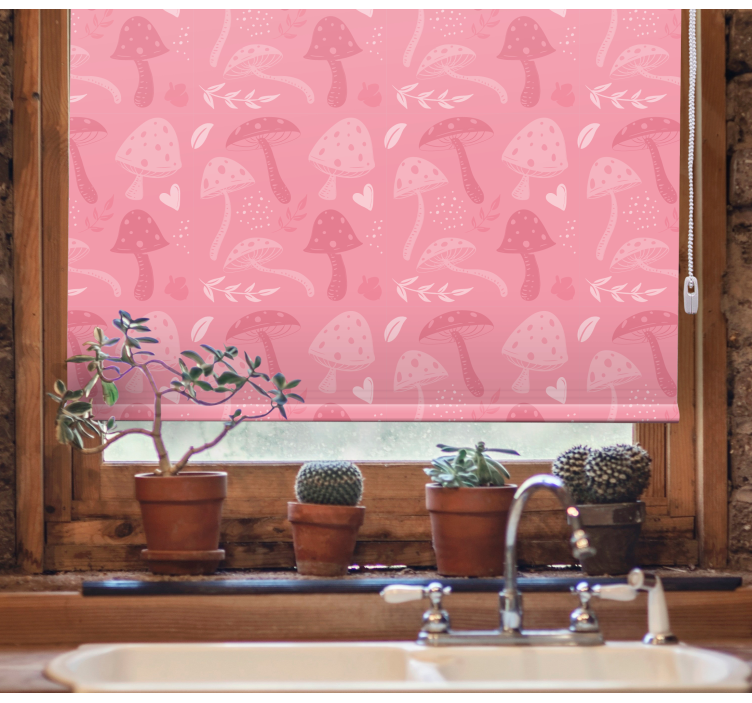 Pink charming mushrooms flowers and plant blind - TenStickers