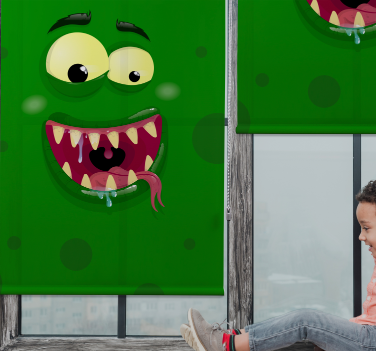 Green Monster funky roller blind - TenStickers