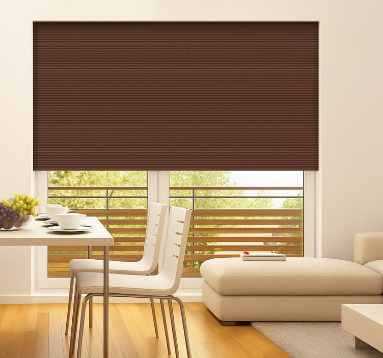 Chocolate brown bamboo effect  dining room blind - TenStickers