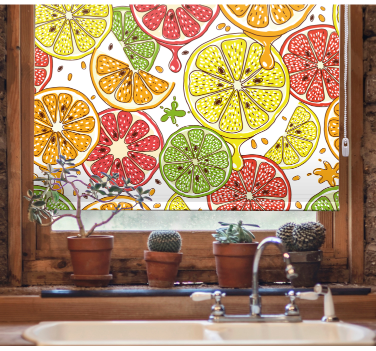 Citrus slice pattern kitchen blind - TenStickers