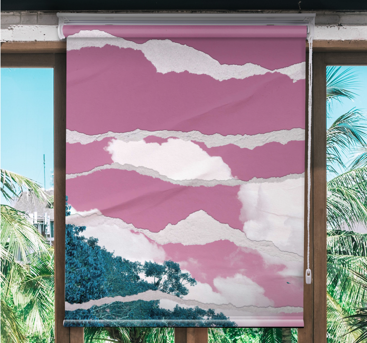 Cloudy Pink Horizon cloud blind - TenStickers