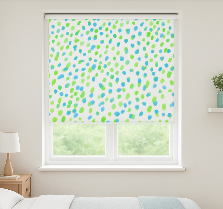 Blue and green dots teenage  roller blind - TenStickers