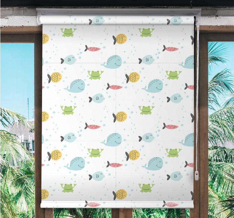Colorful fishes on white Childrens blind - TenStickers