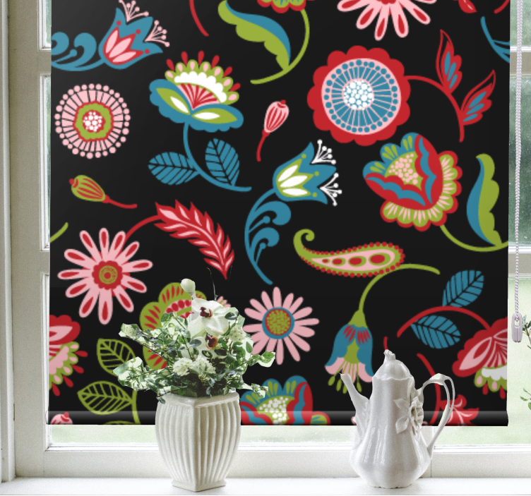 Colorful folk pattern Flower blind - TenStickers