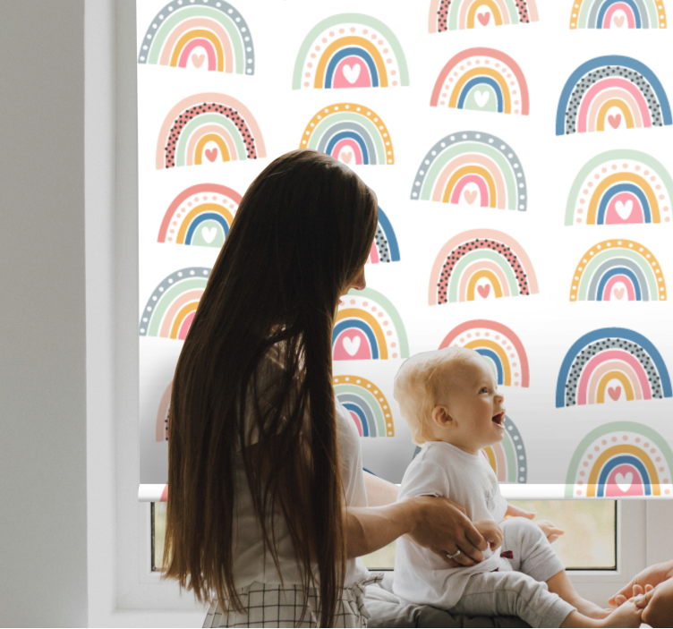 Colorful heart rainbows childrens blind - TenStickers