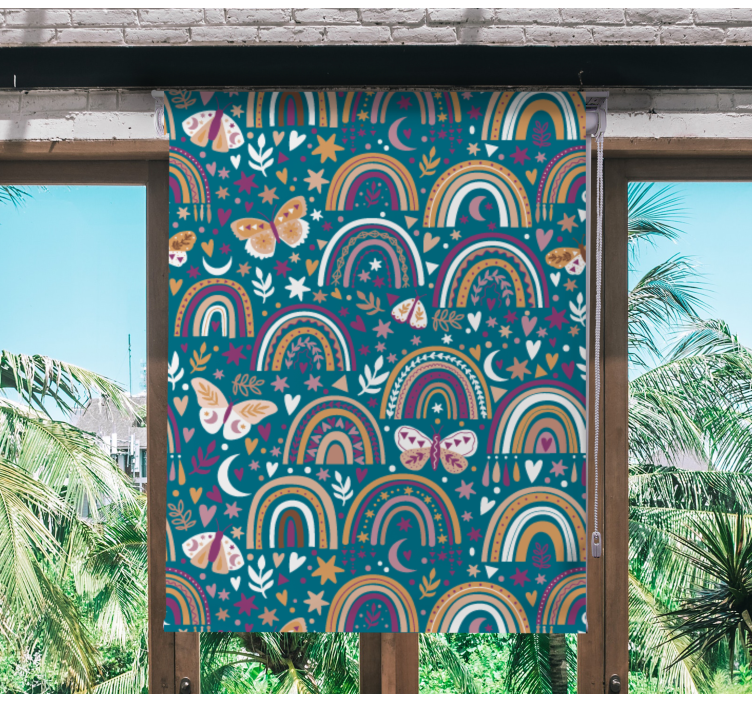 Colorful Rainbows and Butterflies childrens blind - TenStickers