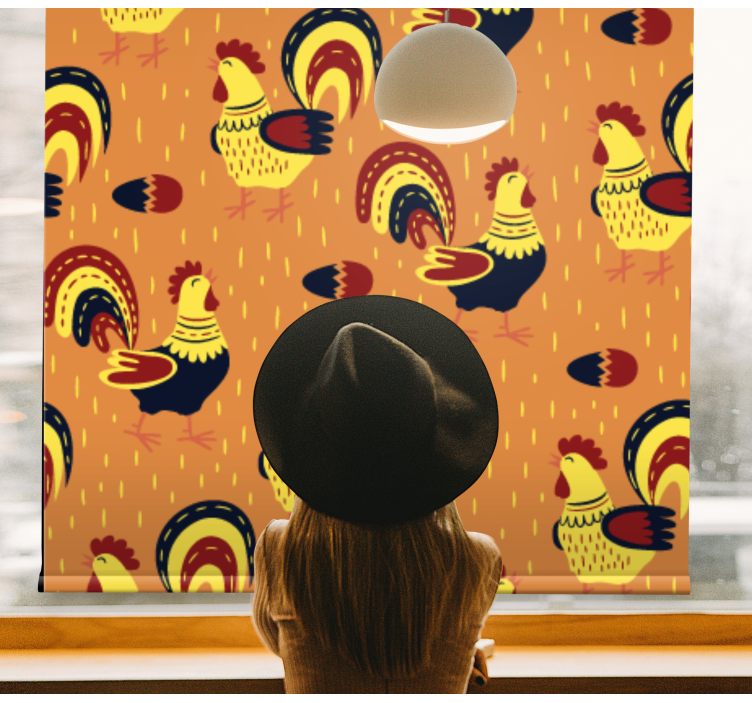 Colorful Roosters Pattern animal blind - TenStickers