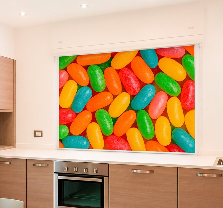 Colourful jelly beans kitchen blind - TenStickers
