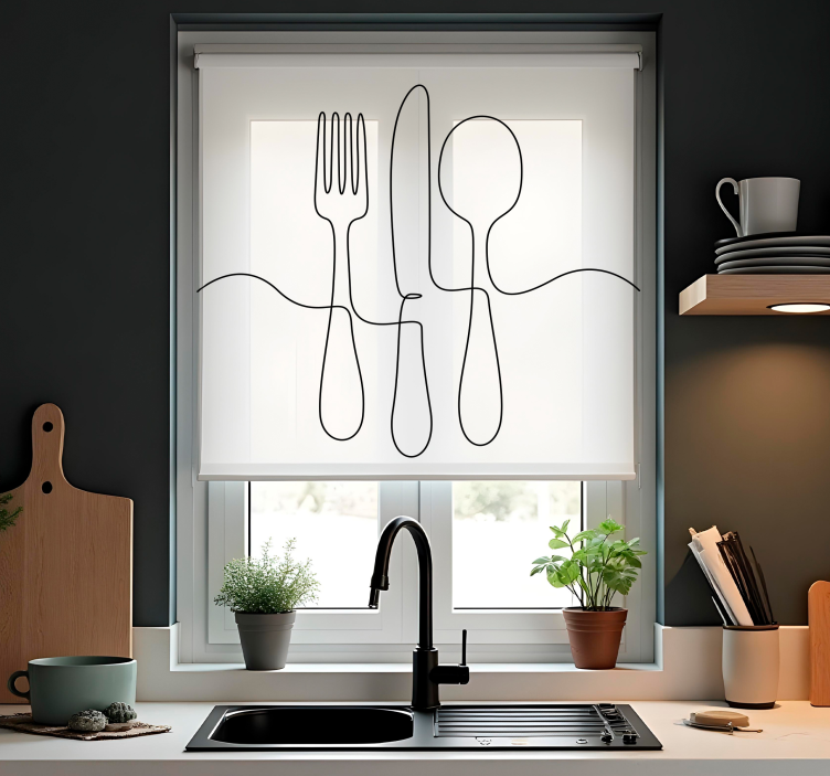 Culinary utensils kitchen blind - TenStickers