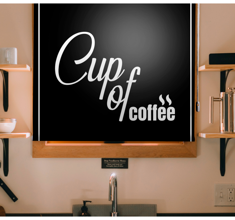 Cup of coffee kitchen blind - TenStickers