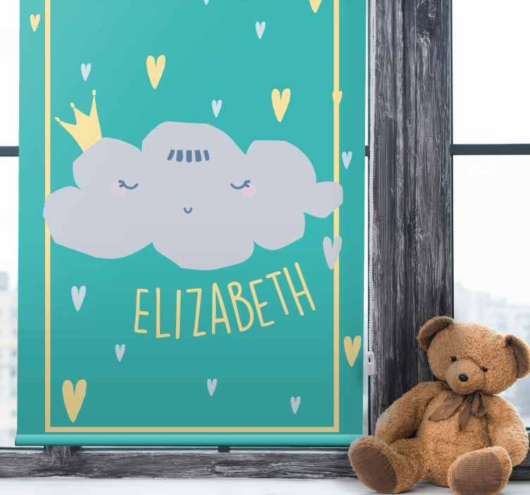 Crowned cloud with name childrens blind - TenStickers
