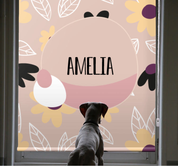 Custom Floral Name Design customised blind - TenStickers