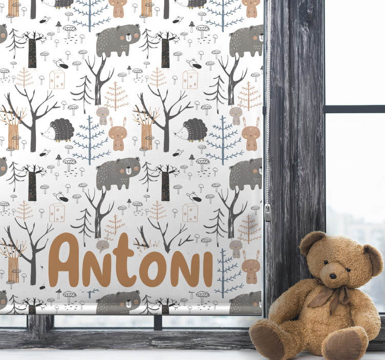 Nordic animals with name childrens blind - TenStickers