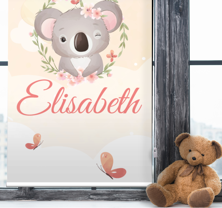 Baby koala with name childrens blind - TenStickers