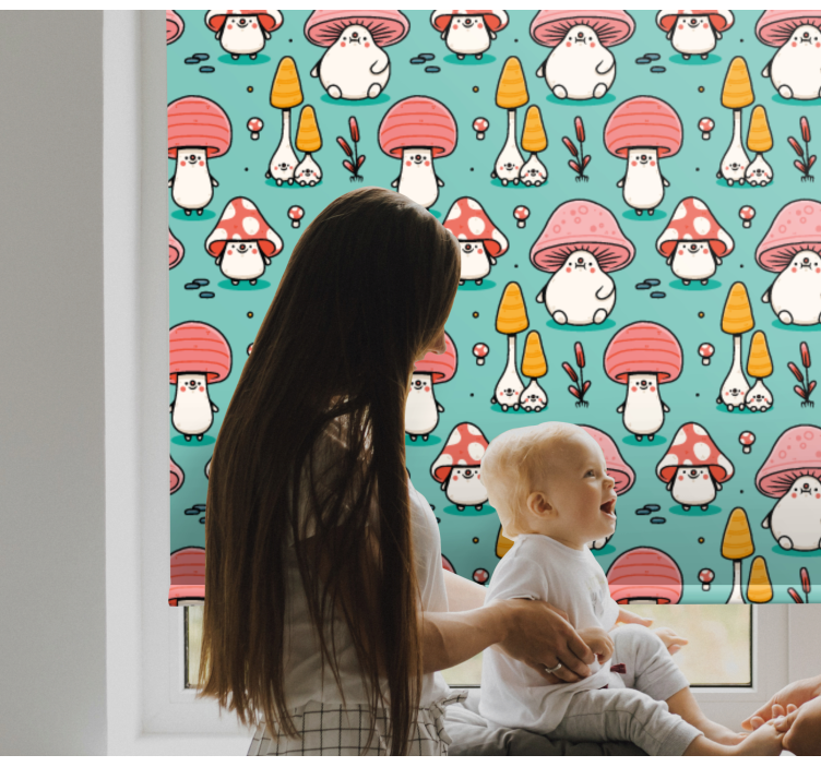 Baby mushroom characters childrens blind - TenStickers