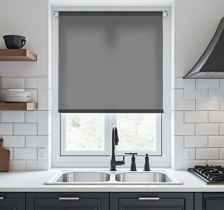Dark grey monocolor kitchen blind - TenStickers